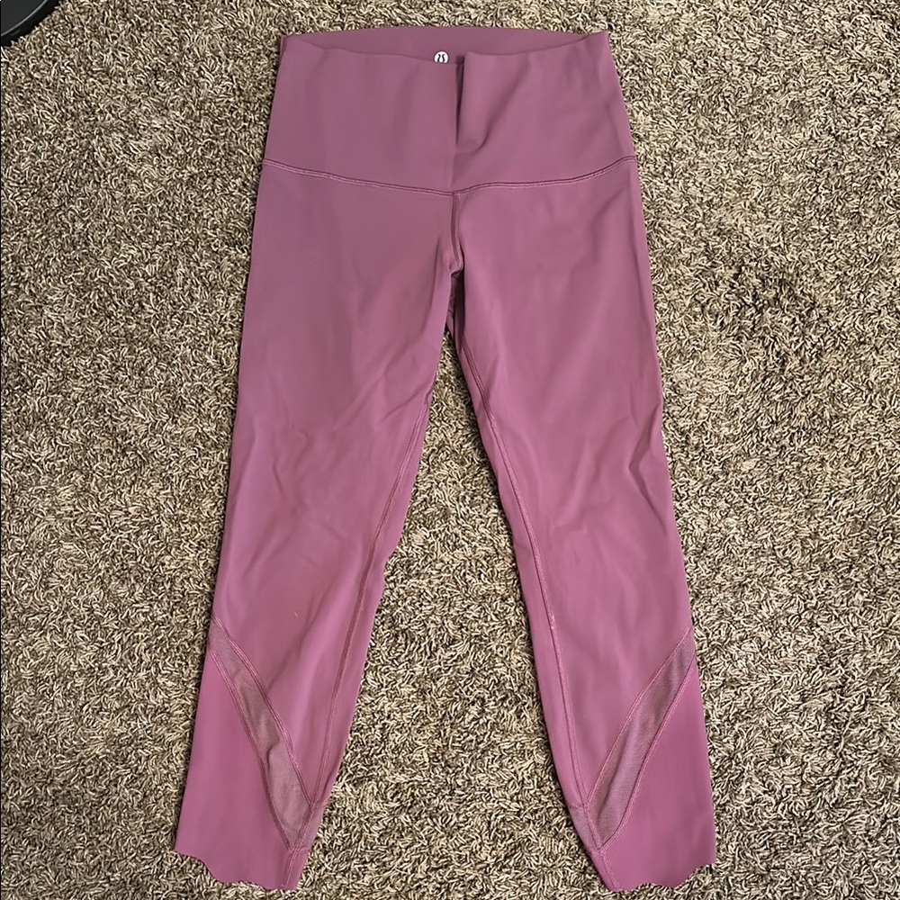 Lululemon special edition mauve Wunder Under Align crop scallop legging sz 6